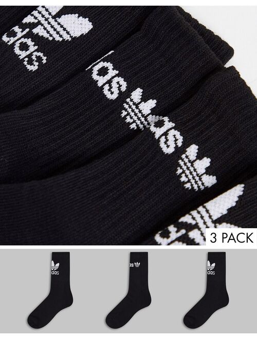 Adidas Originals Originals trefoil icon 3pk socks in black