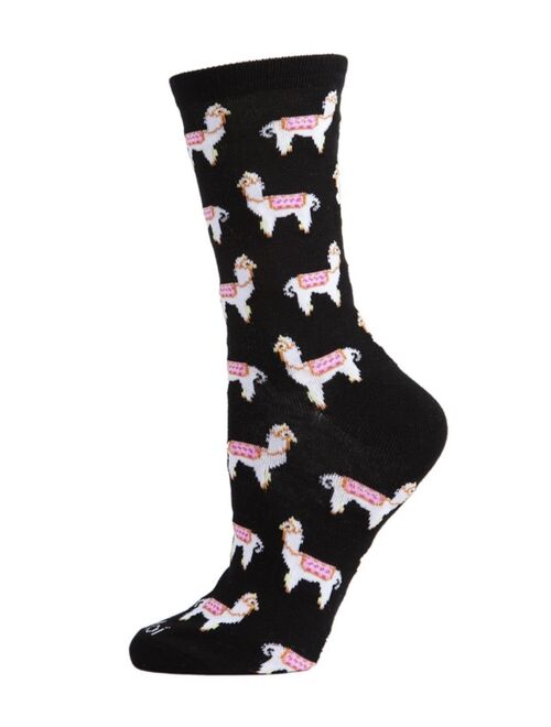 MeMoi Women's Llamas Crew Socks