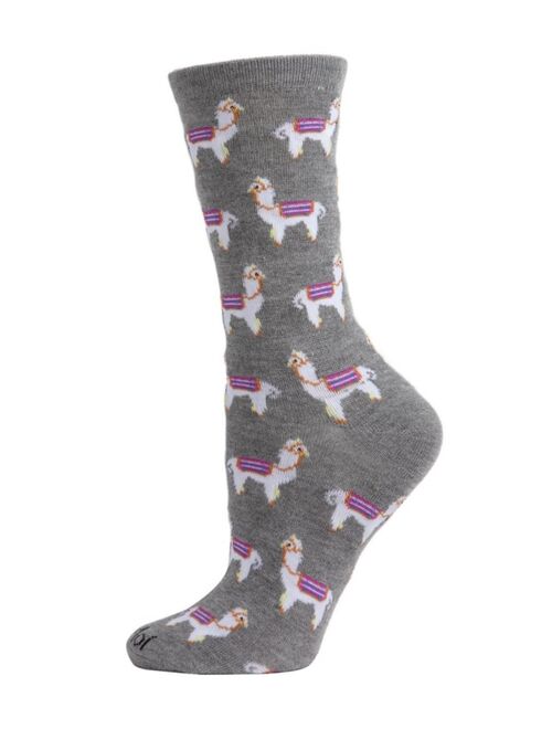 MeMoi Women's Llamas Crew Socks