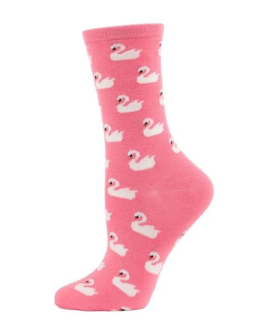 MeMoi Women's Swan Cashmere-Blend  Crew Socks