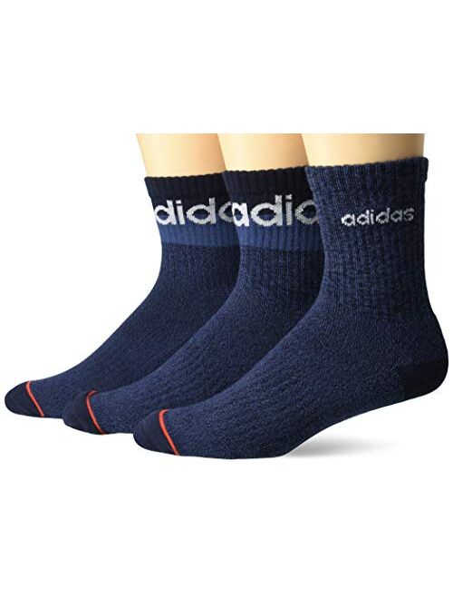 adidas Men's Blocked Linear High Quarter Socks (3-Pair)