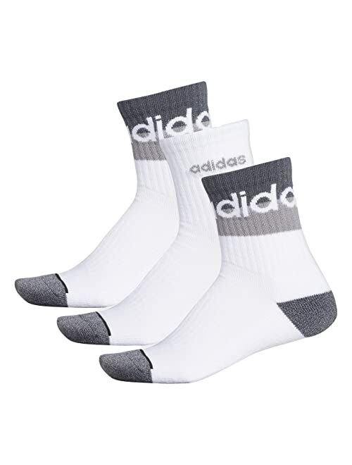 adidas Men's Blocked Linear High Quarter Socks (3-Pair)