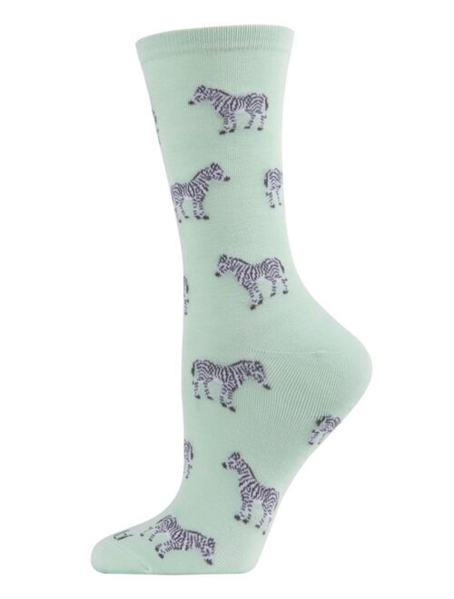 MeMoi Women's Zebras Crew Socks