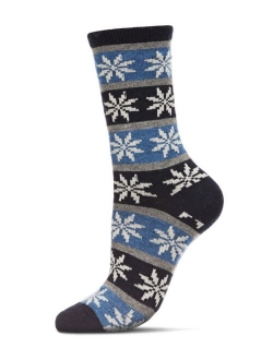 Women's Flake Fairisle Cashmere Crew Socks