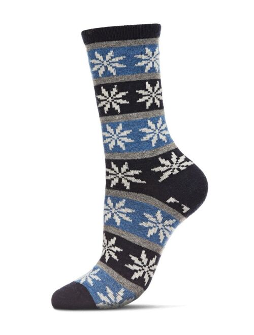 MeMoi Women's Flake Fairisle Cashmere Crew Socks