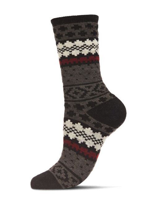 MeMoi Women's Winter Fairisle Cashmere Blend Crew Socks