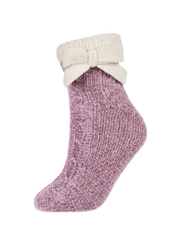 Women's Cozy Ballerina Plush Lined Slipper Shortie Socks