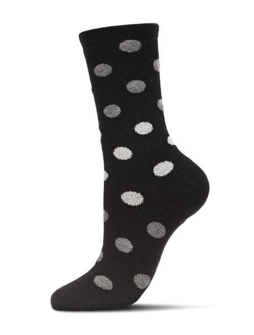 MeMoi Women's Multi Dot Cashmere Crew Socks