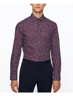 BOSS Men's Slim-Fit Printed Poplin Shirt