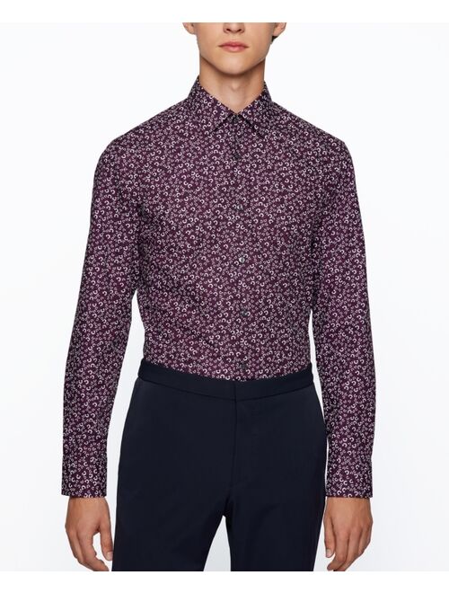 Hugo Boss BOSS Men's Slim-Fit Printed Poplin Shirt