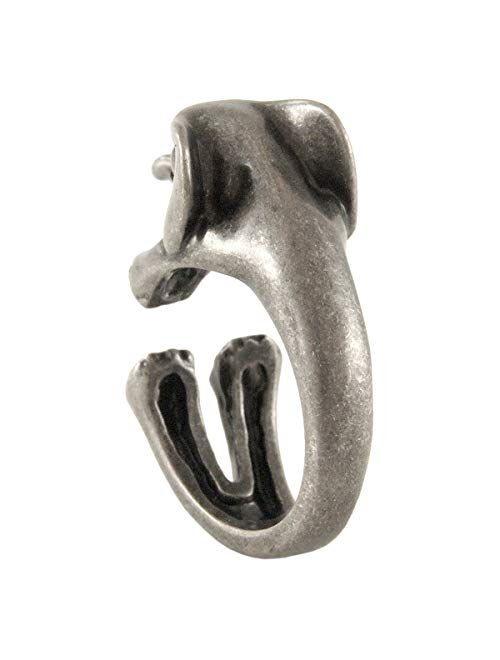 Ellenviva Big Elephant Adjustable Animal Wrap Ring Vintage Silver Tone