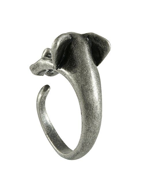 Ellenviva Elephant Adjustable Animal Wrap Ring Vintage Silver Tone