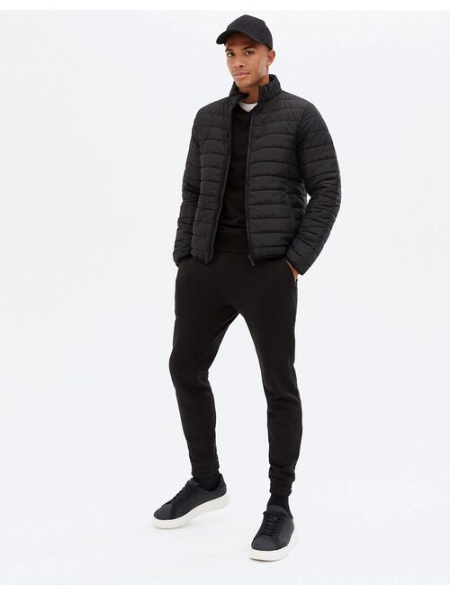 New Look funnel neck puffer in black