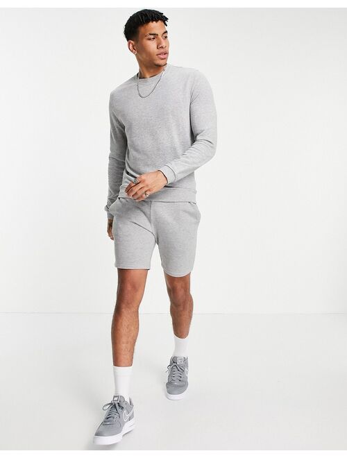 New Look crew neck solid pullover sweatshirt in gray