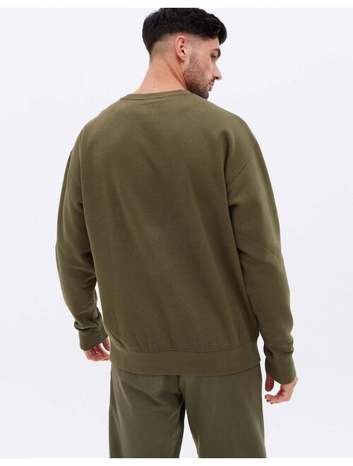 New Look crew neck pullover sweatshirt in khaki