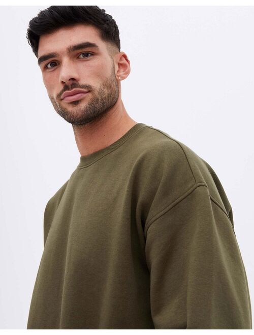 New Look crew neck pullover sweatshirt in khaki