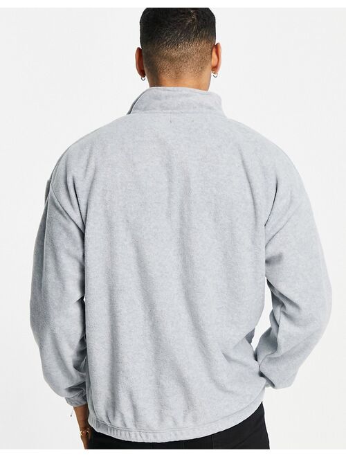 New Look oversized funnel neck fleece sweat in gray