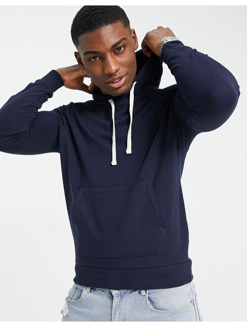 New Look drawstring pullover regular fit hoodie in navy