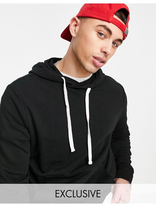 New Look long sleeve regular fit hoodie in black