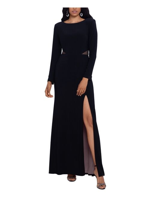 Xscape Illusion Trim Fit & Flare Gown