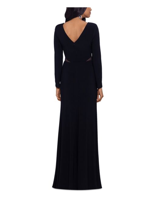 Xscape Illusion Trim Fit & Flare Gown