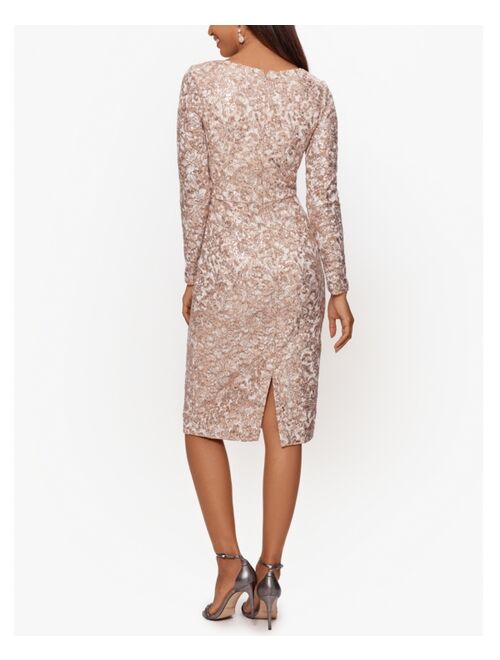 Xscape Sequin & Lace Dress