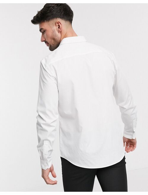 New Look long sleeve poplin shirt in white