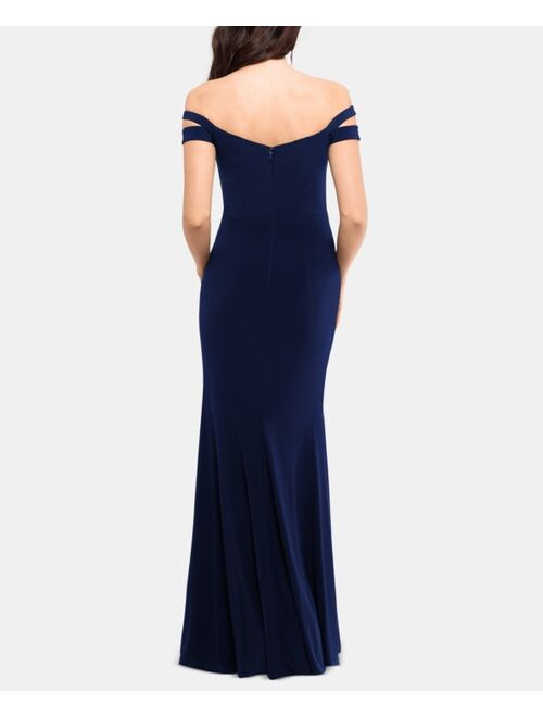 Xscape Cold-Shoulder Gown