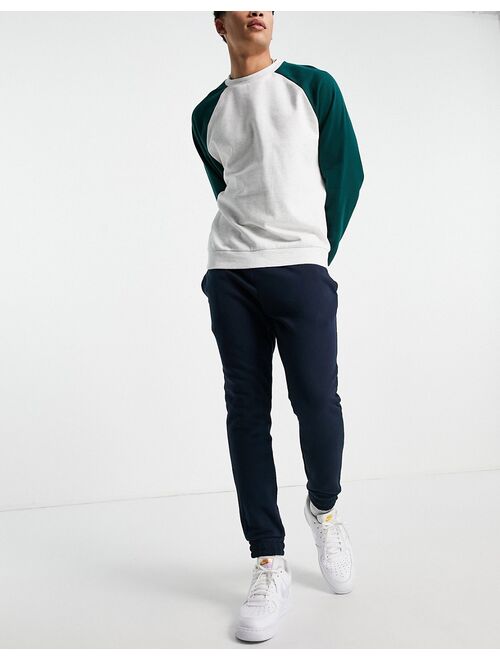 New Look elastic waist drawstring sweatpants in navy