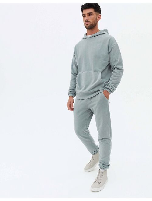 New Look oversized sweatpants in washed blue