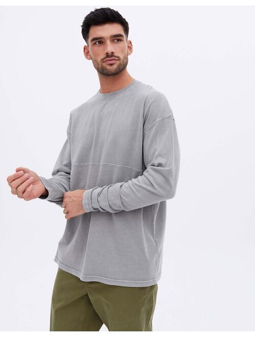 New look long sleeve T-shirt in washed gray