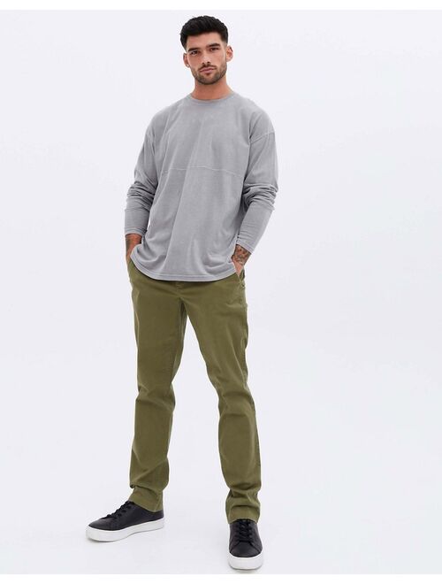 New look long sleeve T-shirt in washed gray