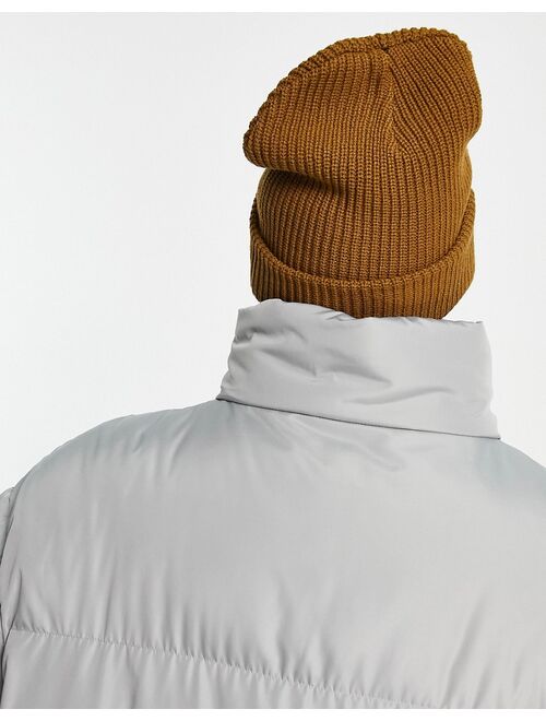 New Look 2 pack fisherman beanie in tan and dark green