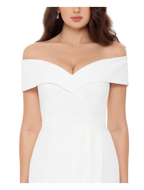 Xscape Petite Off-The-Shoulder Gown