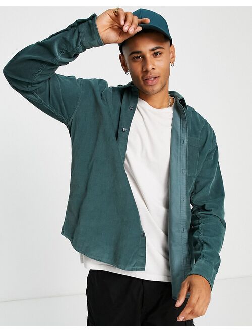 New Look oversized corduroy overshirt in teal