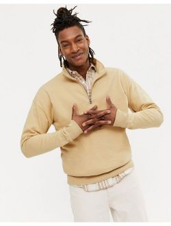 funnel neck sweatshirt in stone