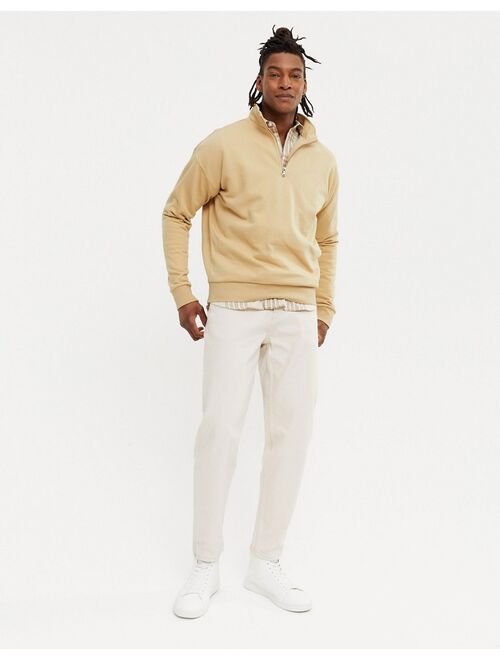 New Look funnel neck sweatshirt in stone