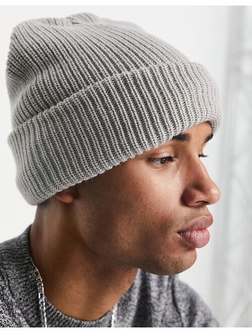 New Look fisherman beanie in light gray