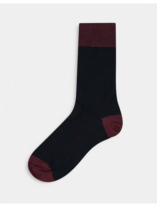 New Look 5 pack tipped socks in dark multi