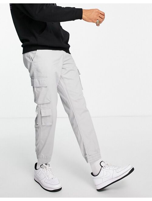 Buy New Look slim fit cargos in light gray online | Topofstyle