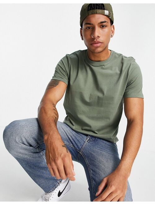 New Look organic cotton crew neck t-shirt in khaki