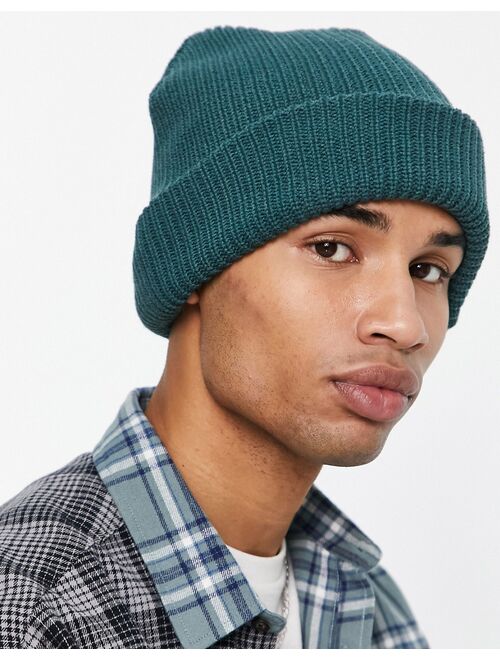 New Look fisherman beanie in dark green