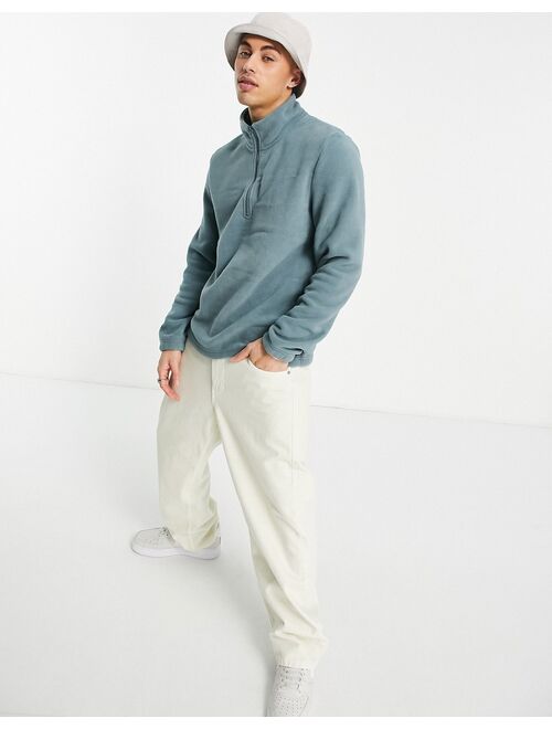 New Look funnel neck fleece sweatshirt in teal