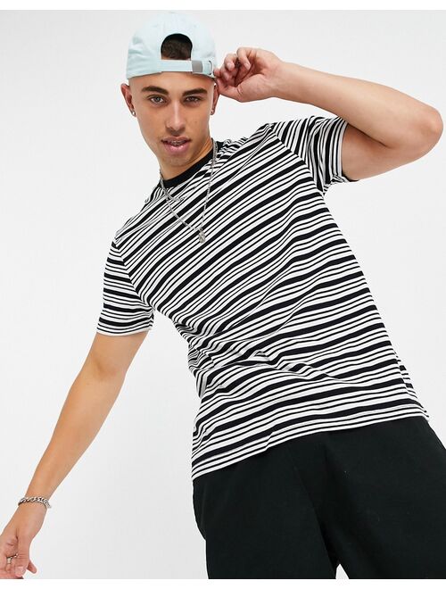 New Look striped t-shirt in black & white