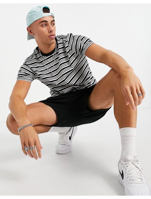 New Look striped t-shirt in black & white