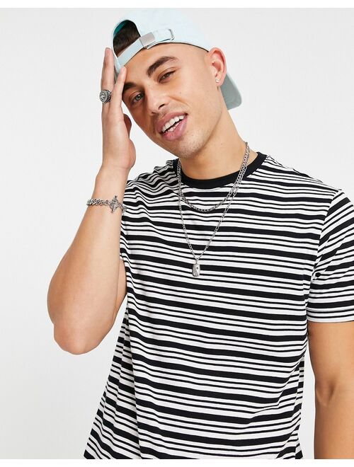 New Look striped t-shirt in black & white