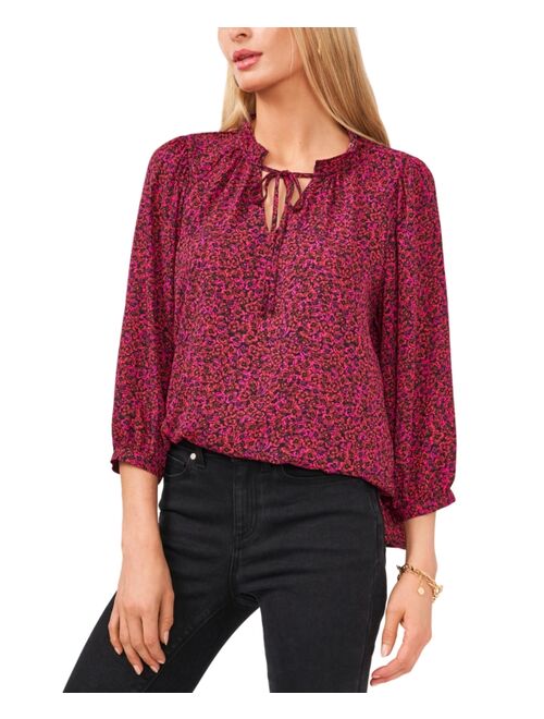 Vince Camuto Printed Tie-Neck Top