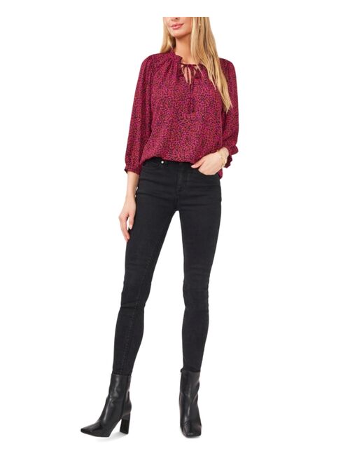 Vince Camuto Printed Tie-Neck Top