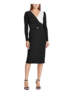 LAUREN RALPH LAUREN Two-Tone Jersey Dress