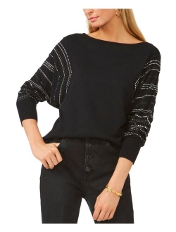 Studded Sleeve Sweater